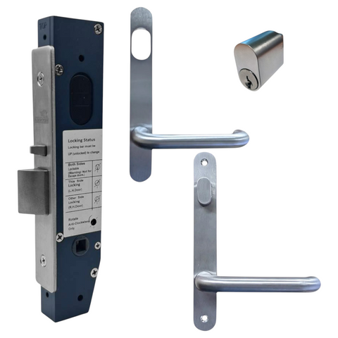 23mm Mortice Lock RND-KIT2 (ENTRANCE) - Inc. Lock, RND END Furniture & Cylinder