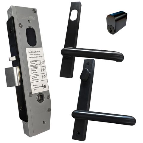 30mm Mortice Lock KIT2 (ENTRANCE) - Inc. Lock, Furniture & Cylinder *Matte Black*