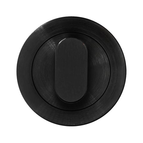 Round Rose TURN SNIB ESCUTHEON (50mm Dia.) - Suits 60mm Mortice Locks - *Matte BLACK*