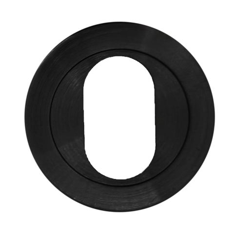 Round Rose OVAL CYLINDER ESCUTCHEON (50mm Dia.) - Suits 60mm Mortice Locks - *Matte BLACK*