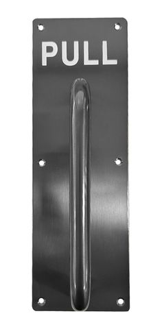 S/Steel PULL PLATE with Handle (300mm x 100mm) *Black*