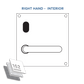 '162 SERIES' SQ. INTERNAL PLATE - CYL HOLE & LEVER - LEFT