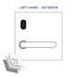 '162 SERIES' SQ. EXTERNAL PLATE - CYL HOLE & LEVER - LEFT