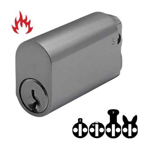 570 OVAL CYL. *EXTENDED* 50mm (KA) *Satin Chrome*