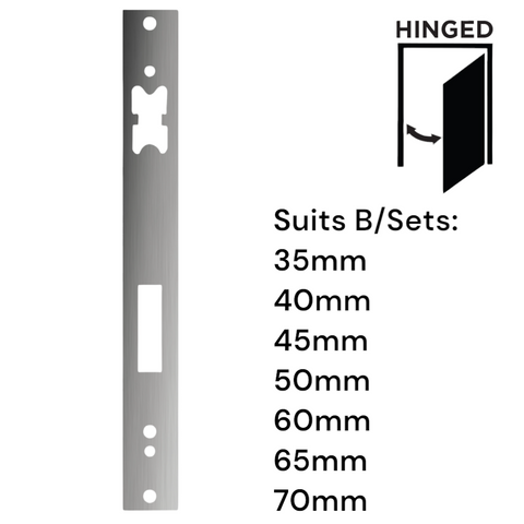 'E-Series' Optional FACE PLATE (290 x 25mm) - Suits *LONG* Backset (35mm - 70mm)