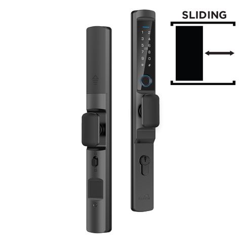 'E-Series' (Euro Narrow Leverset) SMART DOOR LOCK ( Sliding Door) *Matte Black*