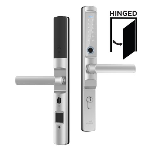 'E-Series' (Euro Narrow Leverset) SMART DOOR LOCK ( Hinged Door) *Silver*