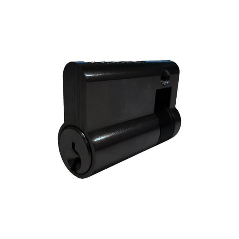 LOCK CYLINDER - (9555-5) HALF EURO FIXED- 6-Pin * Matte Black * (KA)