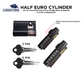 LOCK CYLINDER - (9555-5) HALF EURO FIXED- 6-Pin * Matte Black * (KA)