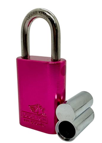 500 Series'  40mm (ALB) PADLOCK 'AL13' *PINK* - S/STEEL SHKL.