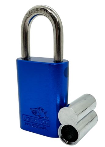 500 Series'  40mm (ALB) PADLOCK 'AL13' *BLUE* - S/STEEL SHKL.