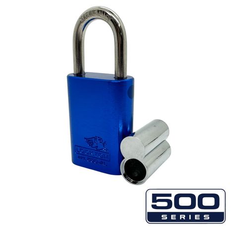 '500-SERIES&trade;'  40mm (ALB) PADLOCK *BLUE* - S/STEEL SHKL.