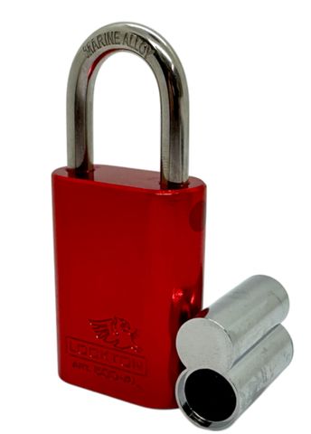 500 Series'  40mm (ALB) PADLOCK 'AL13' *RED* - S/STEEL SHKL.