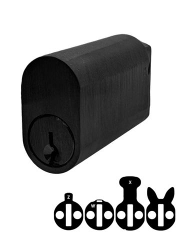 LOCK CYLINDER (570) OVAL (KA) 50mm Extended *Matte Black*