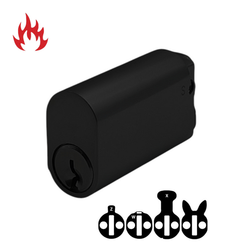 LOCK CYLINDER (570) OVAL (KD) 50mm Extended *Matte Black*