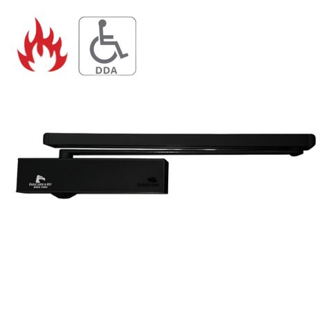 DOOR CLOSER '195 Series' - Cam Action PUSH *MATTE BLACK* (QTY OF 4) - Laser Engraved