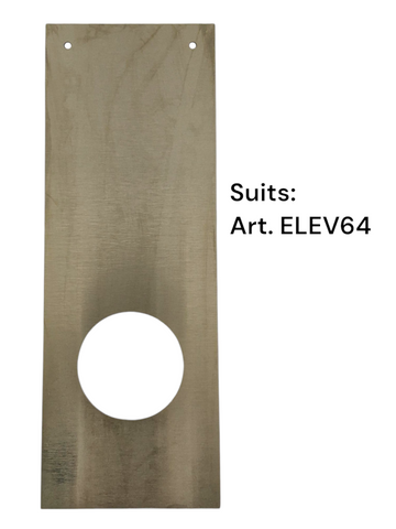 S/Steel SCAR PLATE (RECTANGLE 250 x 90mm) - CUT-OUT: Round 54mm Dia.