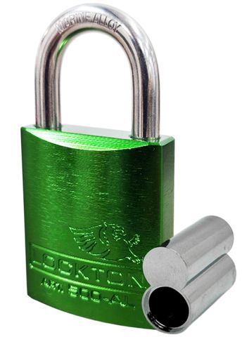 500 Series'  45mm (ALB) PADLOCK 'AL13' *GREEN* - S/STEEL SHKL.