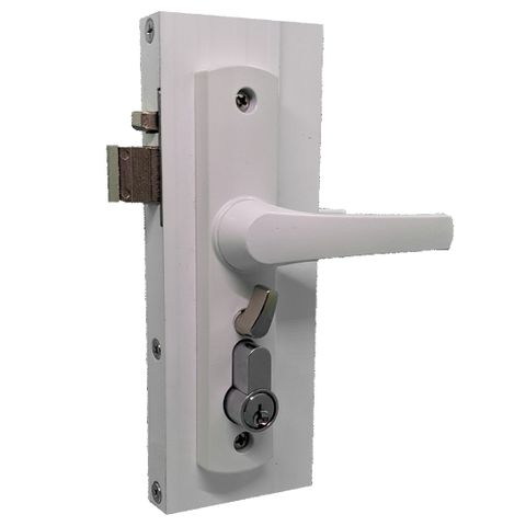 'Hinged' SECURITY SCREEN DOOR LOCK *White*