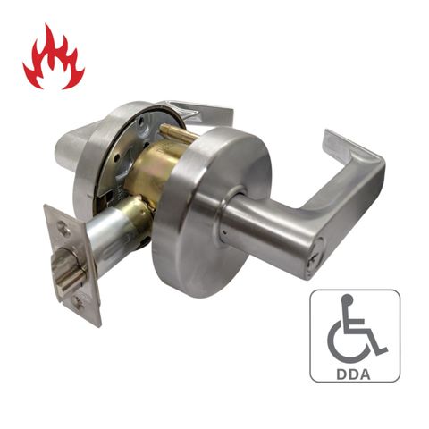 '6000 Series' Cylindrical LEVERSET 'DDA' - ENTRANCE (85mm Rose / 70mm BSet) *Satin Chrome*