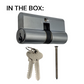 LOCK CYLINDER *Anti-Panic* DBL EURO FIXED - 5-PIN *Satin Chrome* (KD)