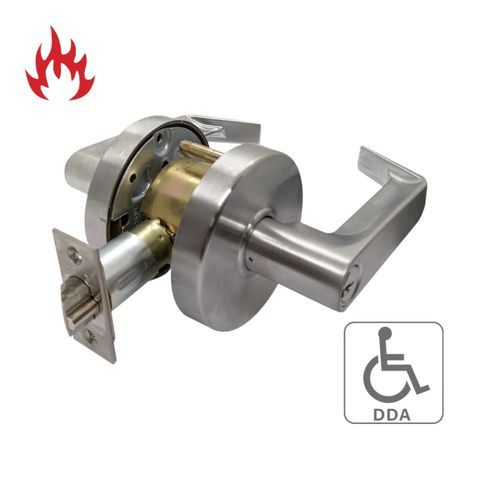 '6000 Series' Cylindrical LEVERSET 'DDA' - CLASSROOM (85mm Rose / 70mm BSet) *Satin Chrome*
