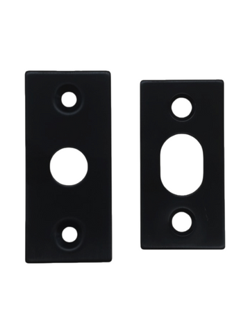 Privacy Bolt FACE/STRIKE PLATE SET (*Matte BLACK*)  - Suits Art. CYL-BOLT-TB60-SS