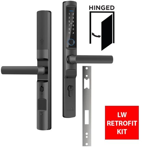 'E-Series' (Euro Narrow Leverset) SMART DOOR LOCK (LW Retrofit KIT1) *Matte Black*