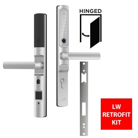'E-Series' (Euro Narrow Leverset) SMART DOOR LOCK (LW Retrofit KIT1) *Silver*