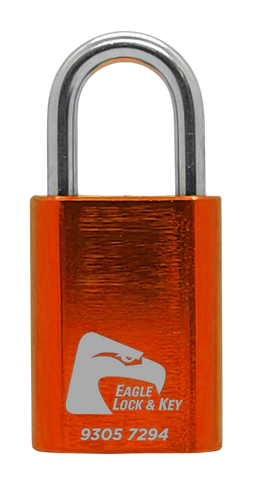 PADLOCK '500 AL13' 40mm (BOX OF 10) - Laser Engraved *ORANGE* (KD)