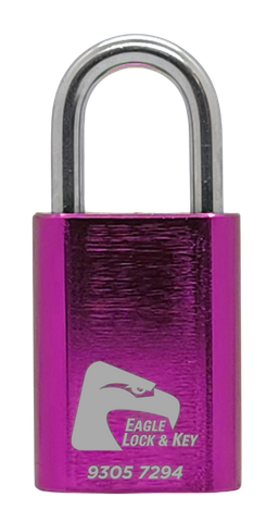 PADLOCK '500 AL13' 40mm (BOX OF 10) - Laser Engraved *PINK* (KD)