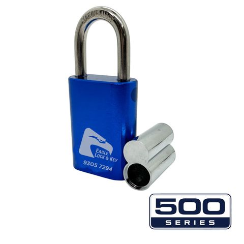 PADLOCK '500-SERIES&trade;' 40mm (BOX OF 10) - Laser Engraved *BLUE* (ALB)