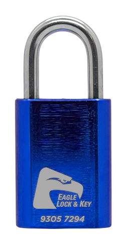 PADLOCK '500 AL13' 40mm (BOX OF 10) - Laser Engraved *BLUE* (KD)