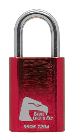PADLOCK '500 AL13' 40mm (BOX OF 10) - Laser Engraved *RED* (KD)