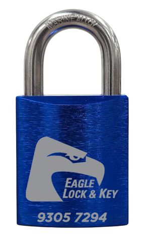 PADLOCK '500 AL13' 45mm (BOX OF 10) - Laser Engraved *BLUE* (KD)