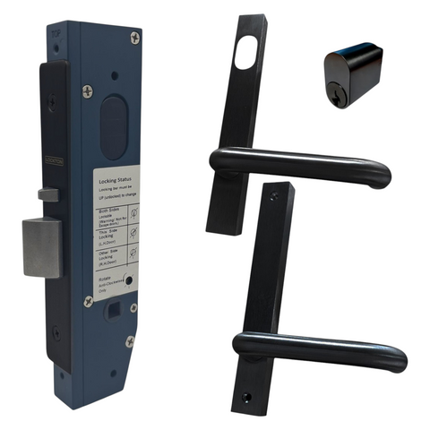 30mm Mortice Lock KIT1 (CLASSROOM) - Inc. Lock, Furniture & Cylinder *Matte Black*