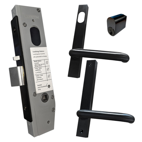 30mm Mortice Lock KIT1 (CLASSROOM) - Inc. Lock, Furniture & Cylinder *Matte Black*
