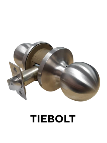 3000 Series' Tiebolt KNOBSET - PASSAGE (75mm Rose / 60-70mm BSet) *Satin Stainless Steel*
