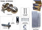 3000 Series' Tiebolt KNOBSET - PASSAGE (75mm Rose / 60-70mm BSet) *Satin Stainless Steel*