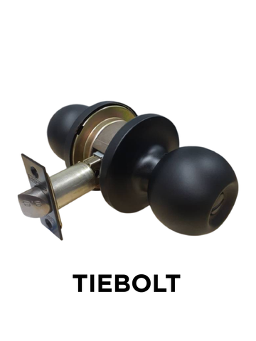 3000 Series' Tiebolt KNOBSET - PRIVACY (75mm Rose / 60-70mm BSet) *Matte Black*