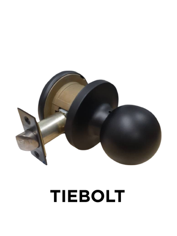 3000 Series' Tiebolt KNOBSET - LATCHING HALF SET (75mm Rose / 60-70mm BSet) *Matte Black*