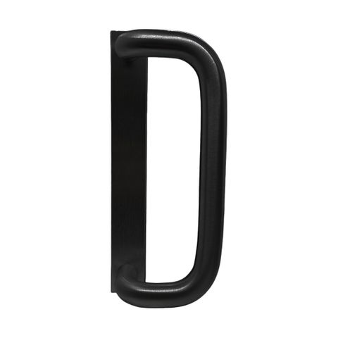 Narrow Stile -  Sq. End - EXT PLATE - OFFSET D HANDLE / PLAIN PLATE (Kit) *Matte Black*