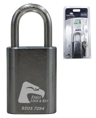 PADLOCK '500 AL13' 40mm (BOX OF 10) - Laser Engraved *GUN METAL* (KD) - HANG PACK
