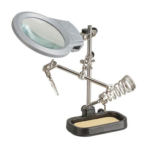 PCB HOLDER w/ MAGNIFYING GLASS