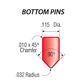 BOTTOM PIN #1 *GOLD* (0.165") - Pkt of 144