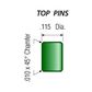 TOP PIN *GREEN* (0.125") - Pkt of 144