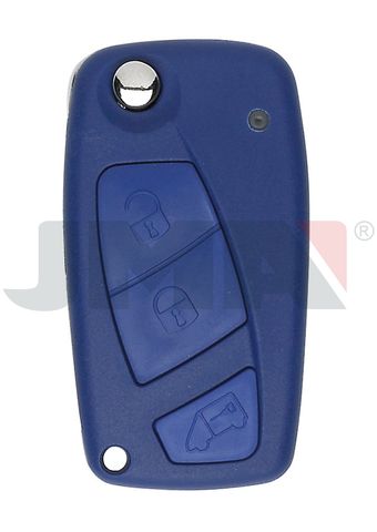 KEY SHELL - 3 Btn + FLIP Blade *Blue* - Suits FIAT (Like: SIP22) - P11