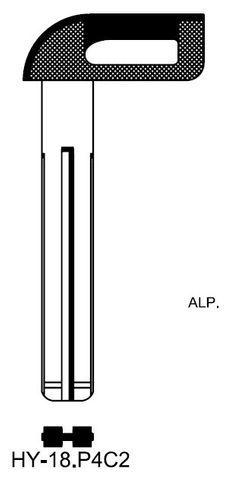 KEY SHELL - Emergency Blade ONLY - Suits HYUNDAI/KIA (Like: HY-22) - C2