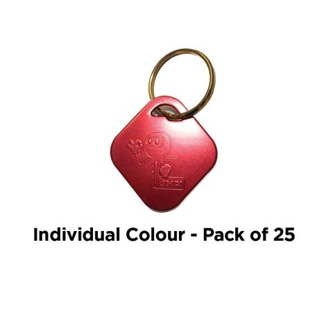 'Aluminium' KEY RING - Pkt of 25 *Red*