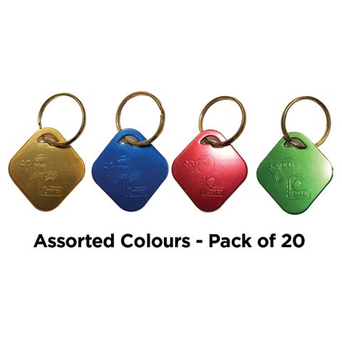 'Aluminium' KEY RING - Pkt of 20  *Asst. Colours*